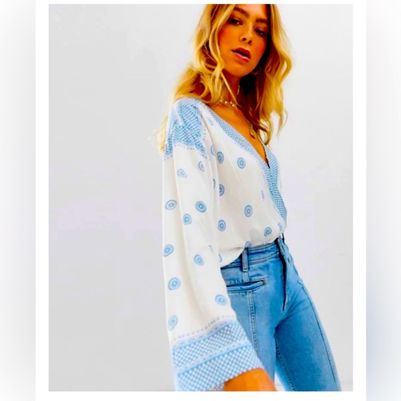Free People Intimately cream bodysuit blouse - Picture 1 of 5